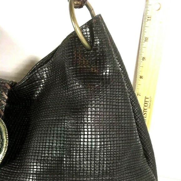 Sondra Roberts Brown Faux Leather Patterned Hobo - Picture 5 of 8